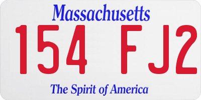 MA license plate 154FJ2