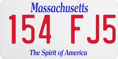 MA license plate 154FJ5