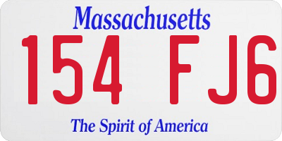 MA license plate 154FJ6