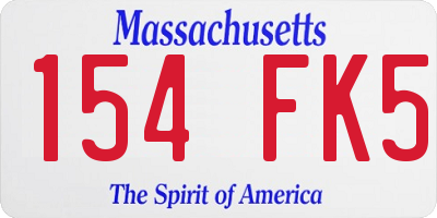 MA license plate 154FK5
