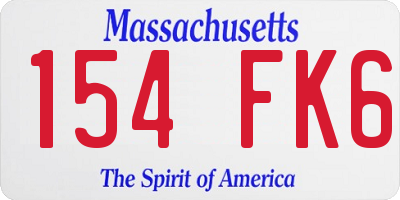 MA license plate 154FK6