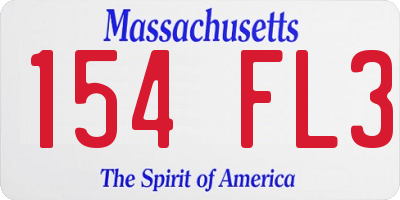 MA license plate 154FL3