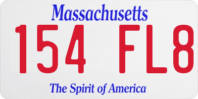 MA license plate 154FL8