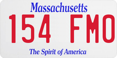 MA license plate 154FM0