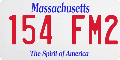 MA license plate 154FM2