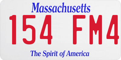 MA license plate 154FM4