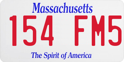 MA license plate 154FM5