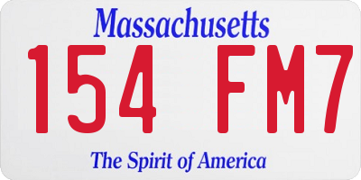 MA license plate 154FM7
