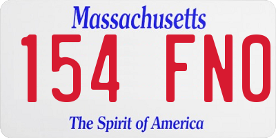 MA license plate 154FN0