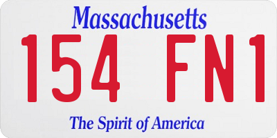 MA license plate 154FN1