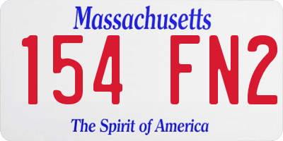 MA license plate 154FN2