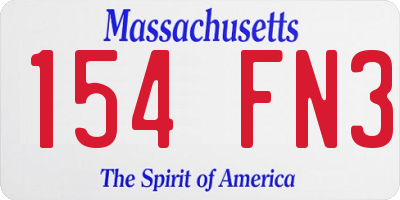 MA license plate 154FN3