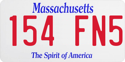 MA license plate 154FN5