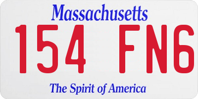 MA license plate 154FN6