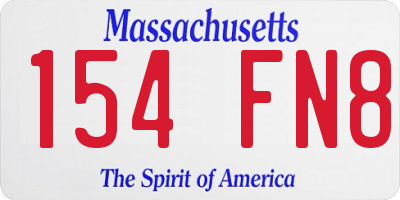 MA license plate 154FN8