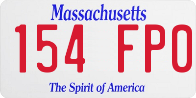 MA license plate 154FP0