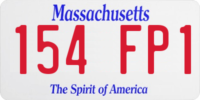 MA license plate 154FP1