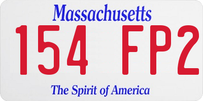 MA license plate 154FP2