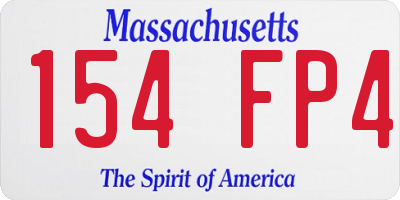MA license plate 154FP4
