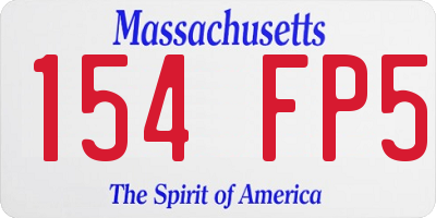 MA license plate 154FP5