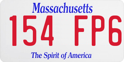 MA license plate 154FP6