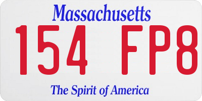 MA license plate 154FP8