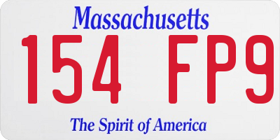 MA license plate 154FP9