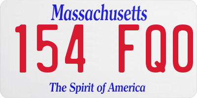 MA license plate 154FQ0