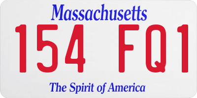 MA license plate 154FQ1