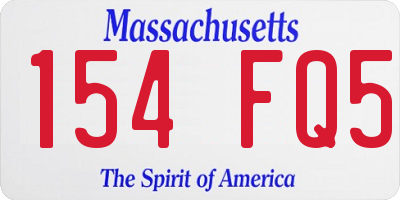 MA license plate 154FQ5