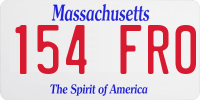 MA license plate 154FR0