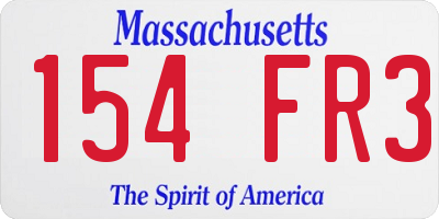 MA license plate 154FR3