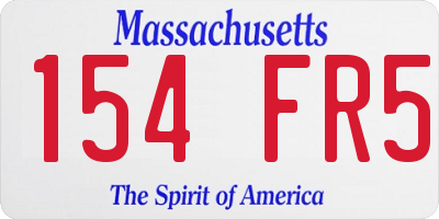 MA license plate 154FR5