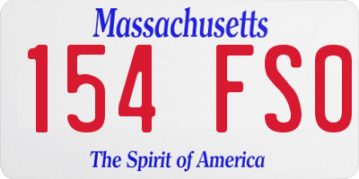 MA license plate 154FS0