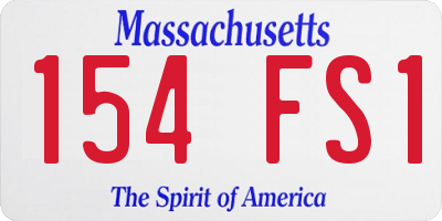 MA license plate 154FS1