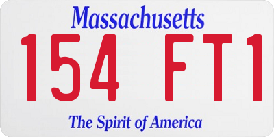 MA license plate 154FT1