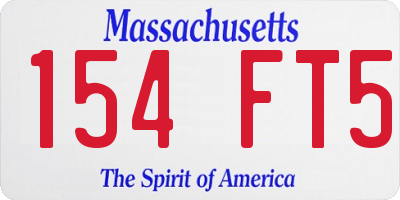 MA license plate 154FT5