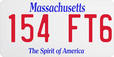 MA license plate 154FT6