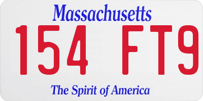 MA license plate 154FT9