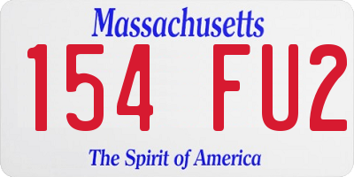 MA license plate 154FU2