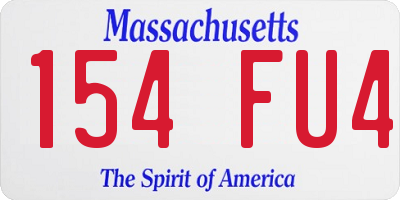 MA license plate 154FU4