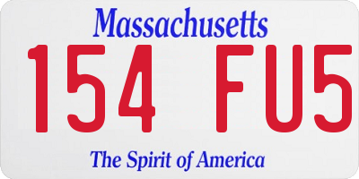 MA license plate 154FU5