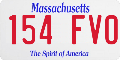 MA license plate 154FV0