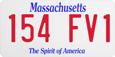 MA license plate 154FV1