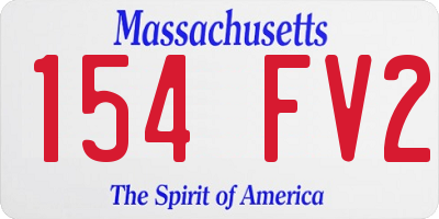 MA license plate 154FV2