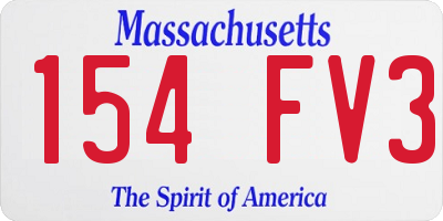 MA license plate 154FV3