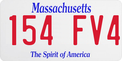 MA license plate 154FV4