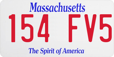MA license plate 154FV5