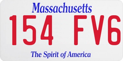 MA license plate 154FV6