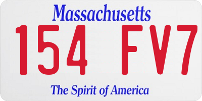 MA license plate 154FV7